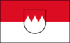 Flagge Franken mit Rechen - Wappen rot-weiß verschiedene Größen
